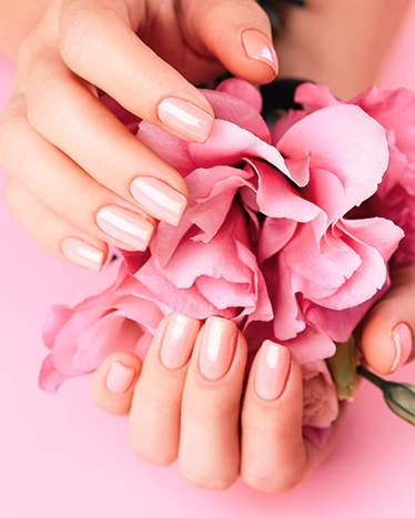 Trendy nail art on well-manicured hand