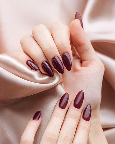 Newly finished manicure on clean, beautiful nails