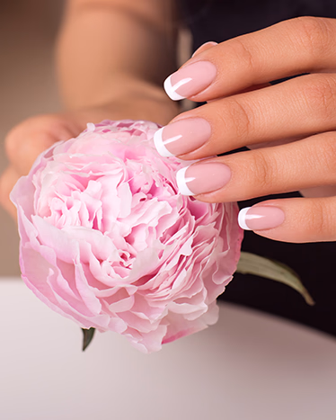 Hands with French nail design