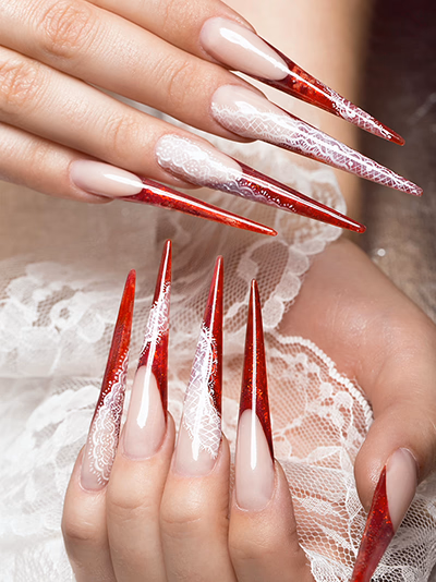 Well-manicured hands featuring intricate nail art